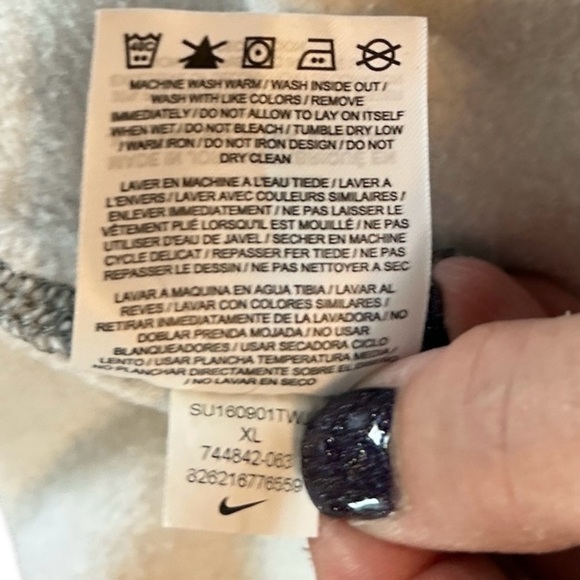 Nike Men’s Fleece Joggers Elastic & Drawstring Waist Gray Large Black Swoosh XL. - Picture 6 of 10